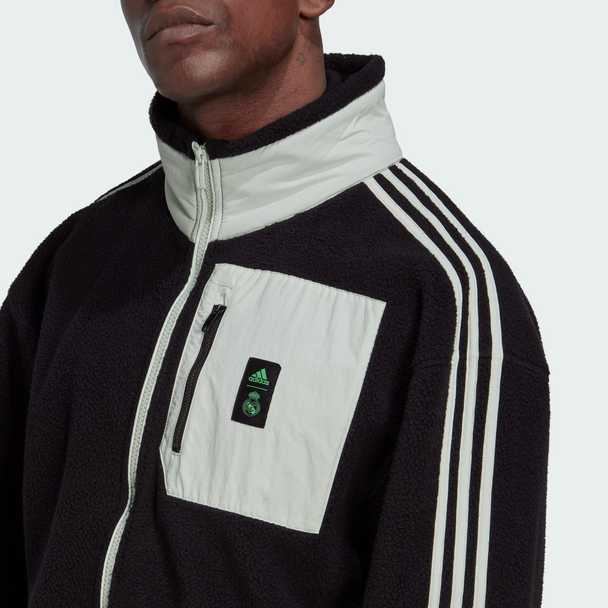 Adidas Men's Real Madrid Lifestyler Fleece Jacket, Black