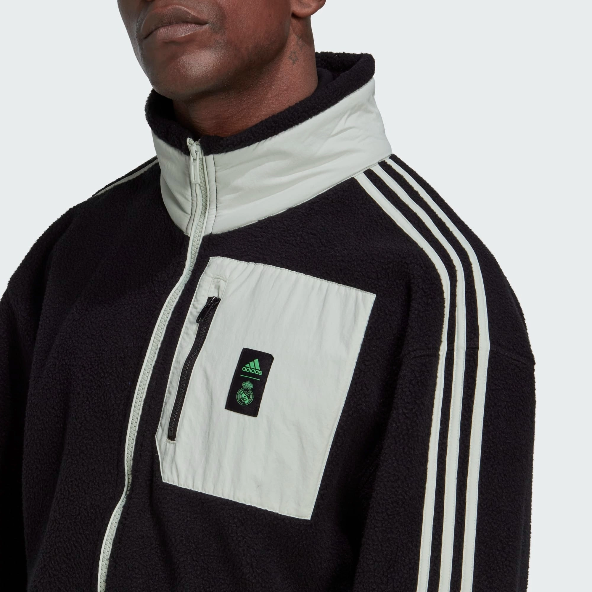 Adidas Men's Real Madrid Lifestyler Fleece Jacket, Black