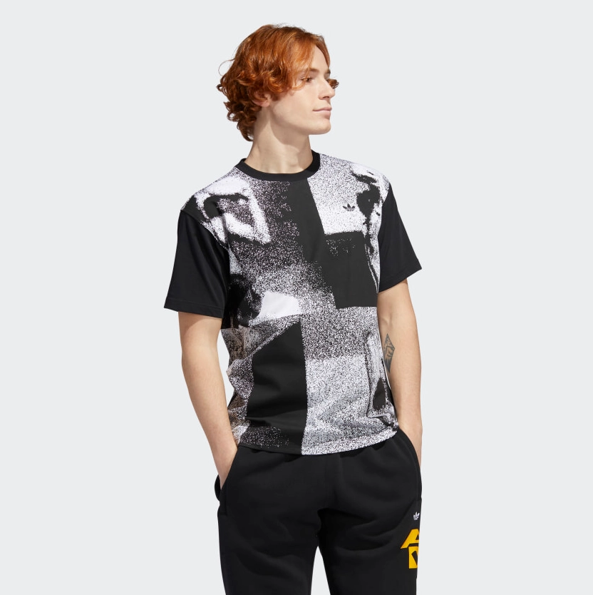 Adidas Men's Streetball Sport Tee Shirt, Black / White