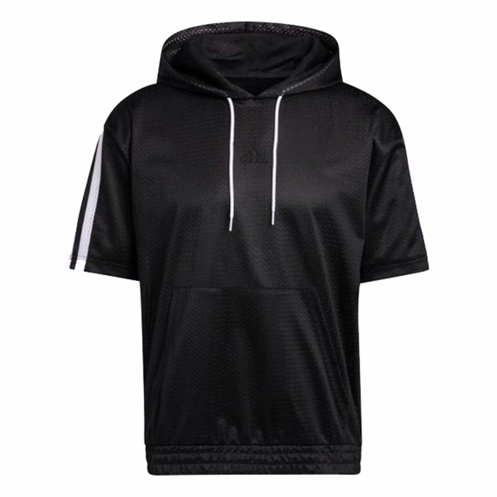 Adidas Men's Summer Legend Short Sleeve Hoodie, Black