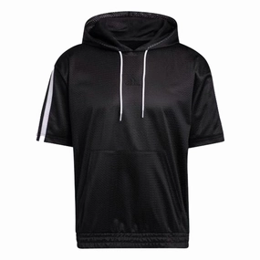 Adidas Men's Summer Legend Short Sleeve Hoodie, Black