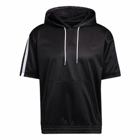 Adidas Men's Summer Legend Short Sleeve Hoodie, Black