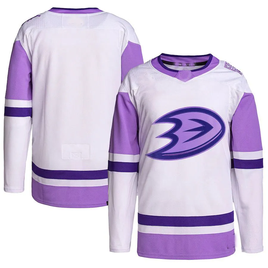 A.Ducks Fights Cancer Primegreen Authentic Blank Practice Jersey Stitched American Hockey Jerseys