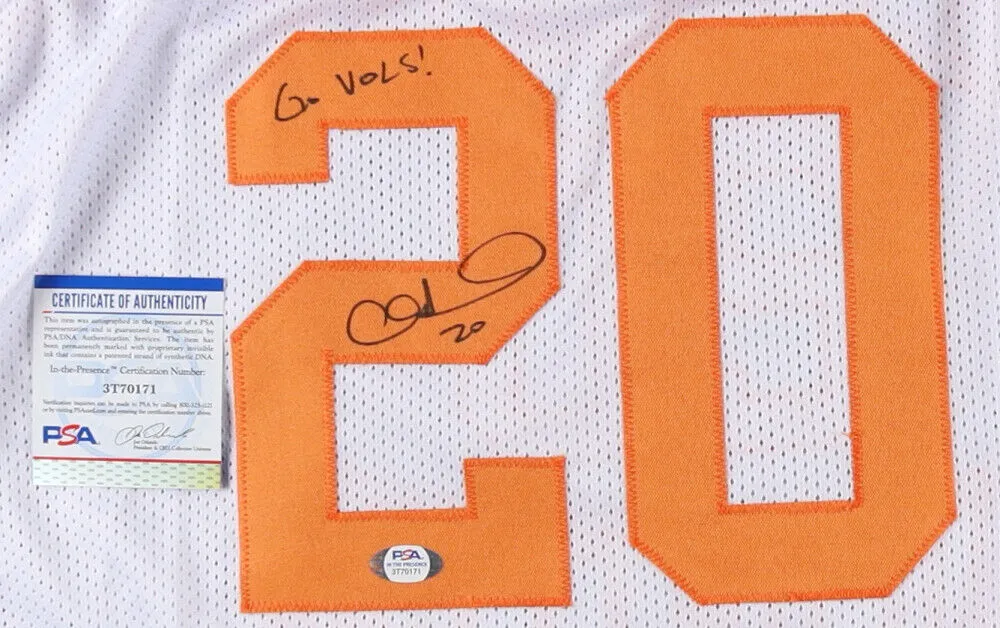 Allan Houston Signed Tennessee Volunteers Jersey Inscribed GO VOLS ! (PSA COA)