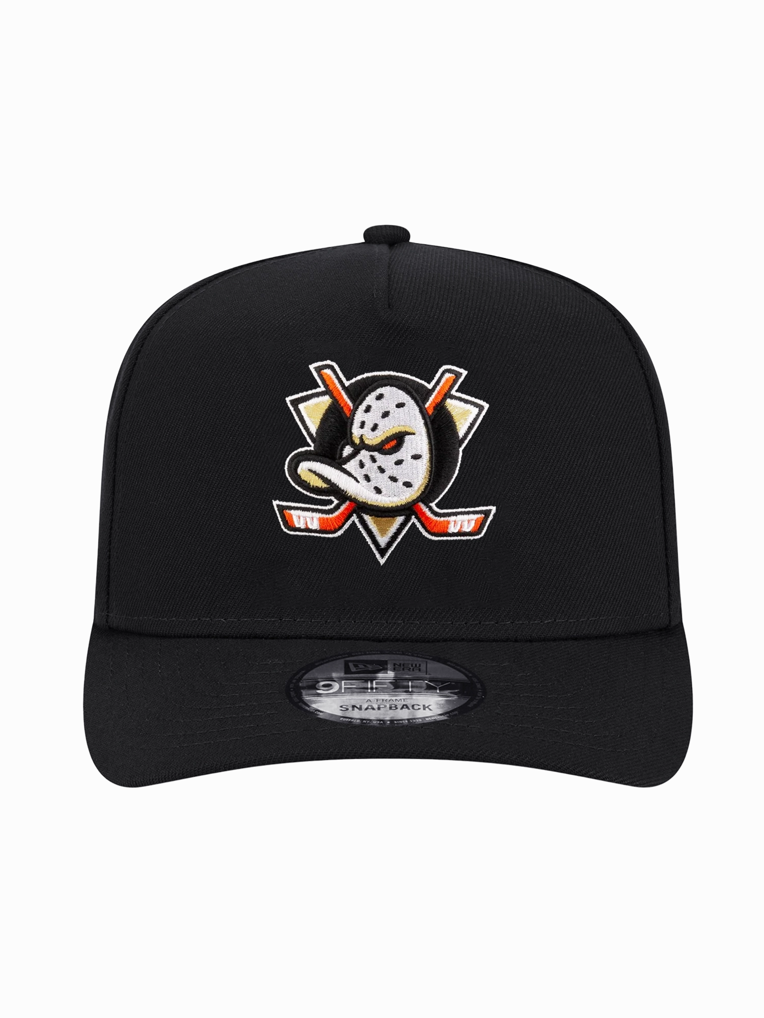 Anaheim Ducks New Era NHL Team Pre-Curved 9FIFTY A-Frame Snapback Hat - Black