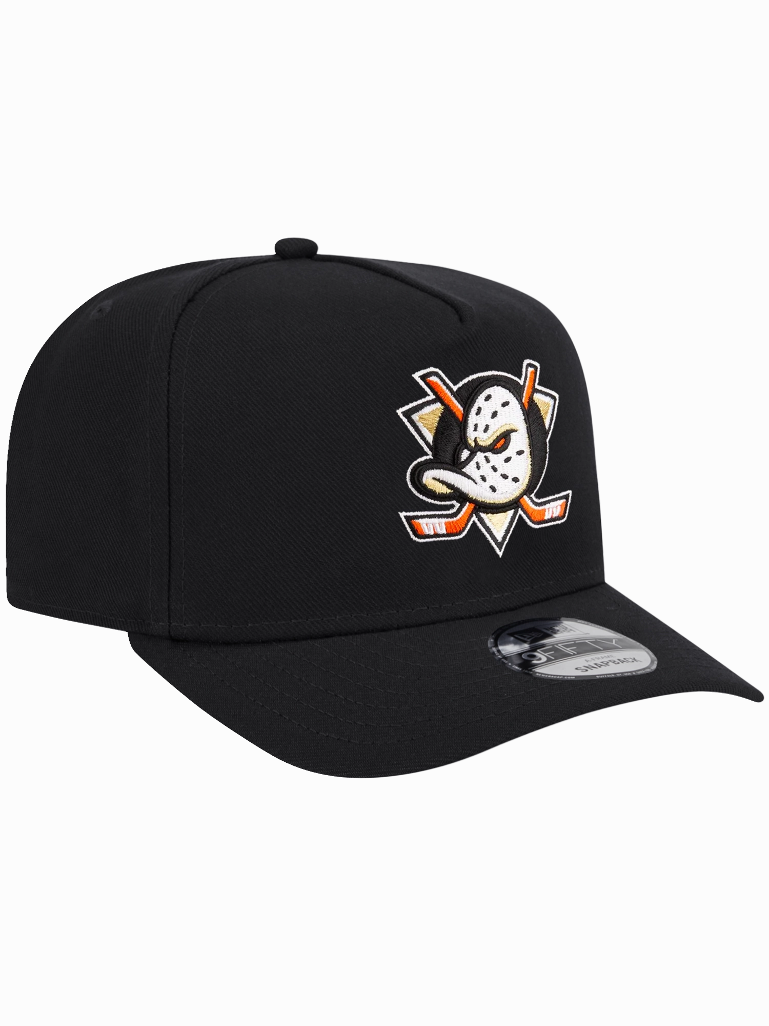 Anaheim Ducks New Era NHL Team Pre-Curved 9FIFTY A-Frame Snapback Hat - Black