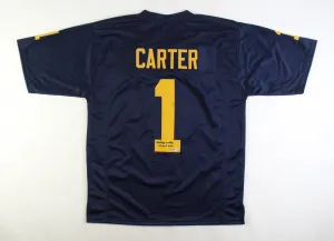 Anthony Carter Signed Michigan Wolverines Jersey Inscribed "CFHOF 2001"(Beckett)