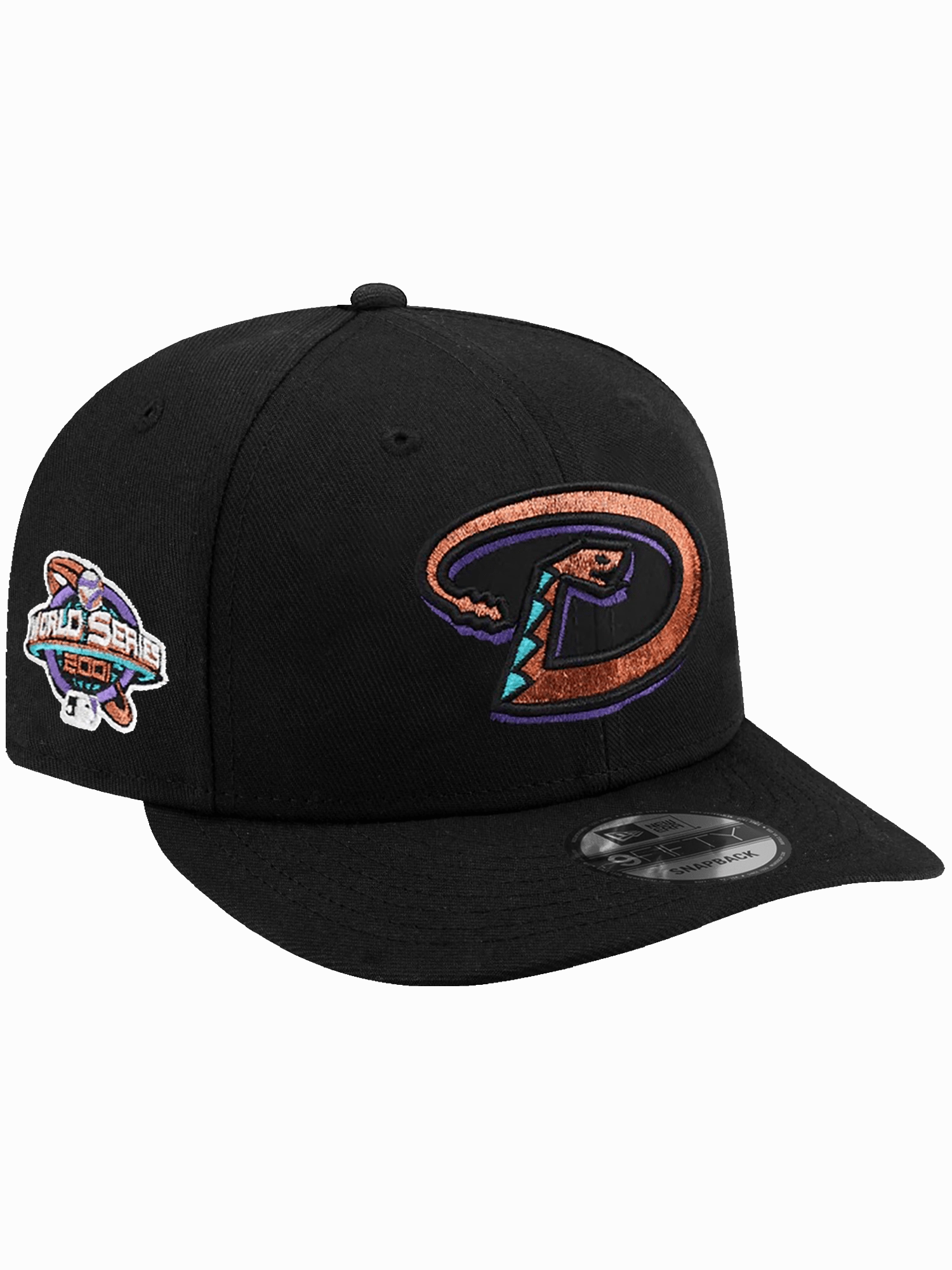 Arizona Diamondbacks New Era MLB World Series Patch Pre-Curved 9FIFTY Snapback Hat - Black