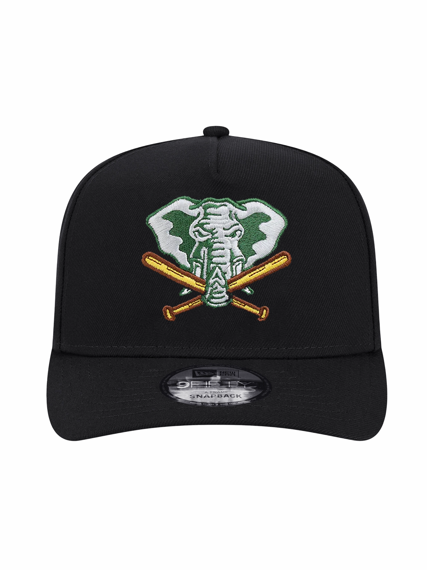 Athletics New Era MLB Alt Pre-Curved 9FIFTY A-Frame Snapback Hat - Black