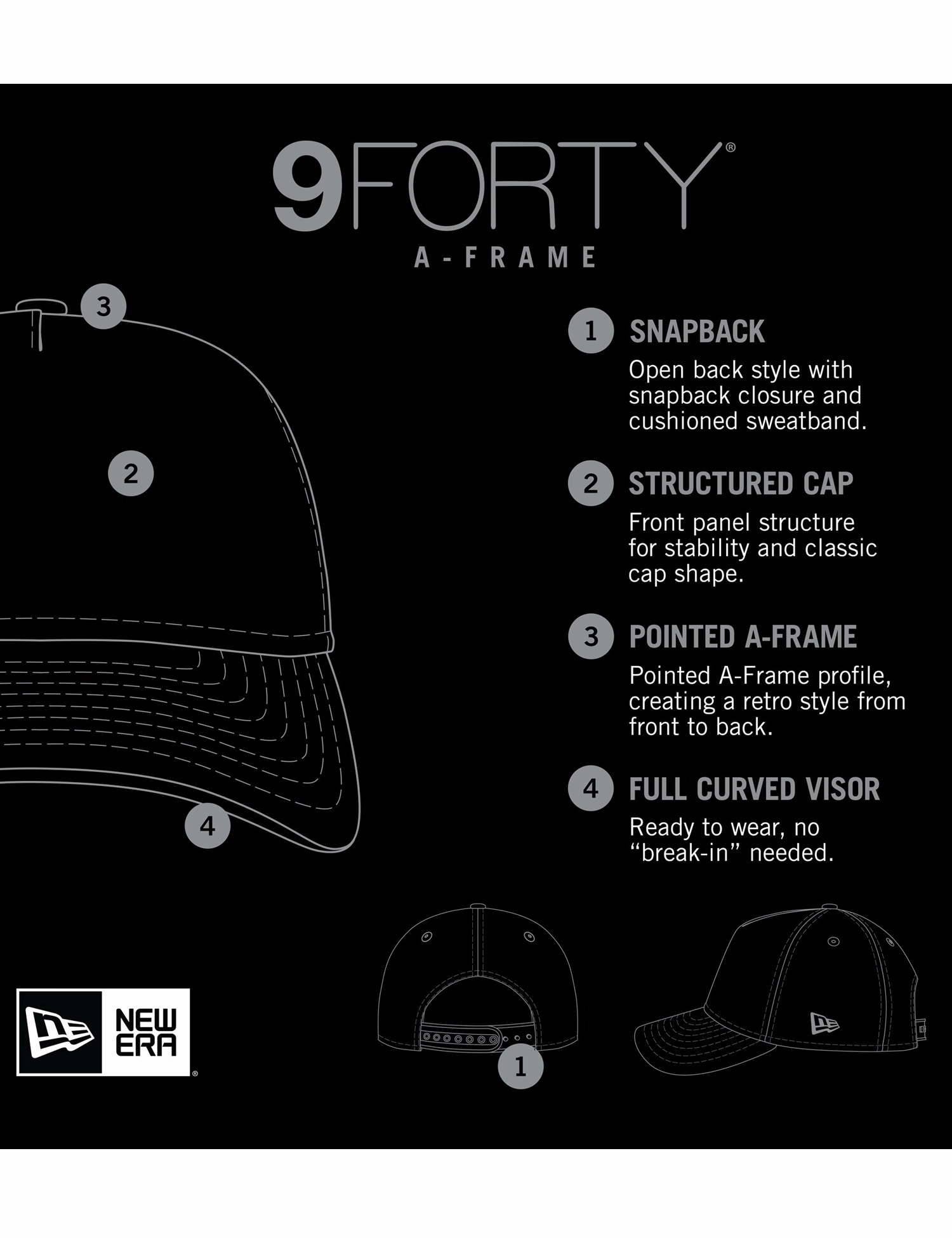 Atlanta Braves New Era MLB Team 9FORTY A-Frame Snapback Hat - Navy