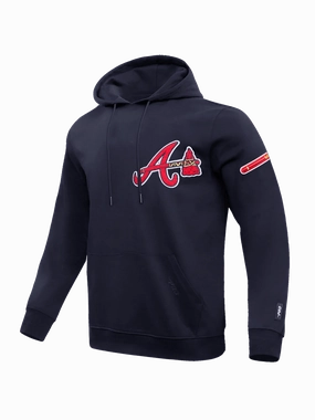 Atlanta Braves Pro Standard MLB Team Chenille Hoodie Jumper  - Navy