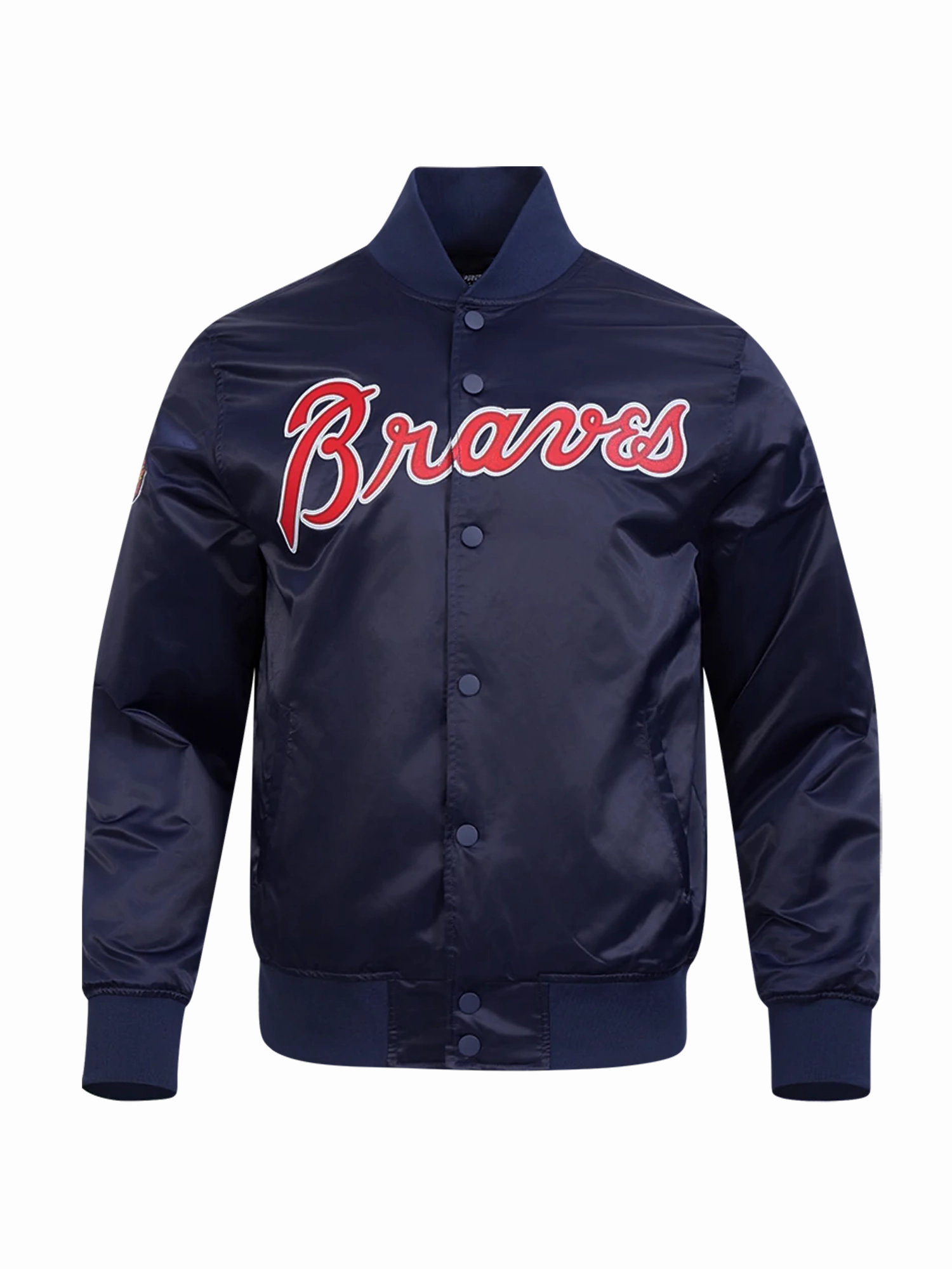 Atlanta Braves Pro Standard MLB Team Classic Satin Button Jacket - Navy