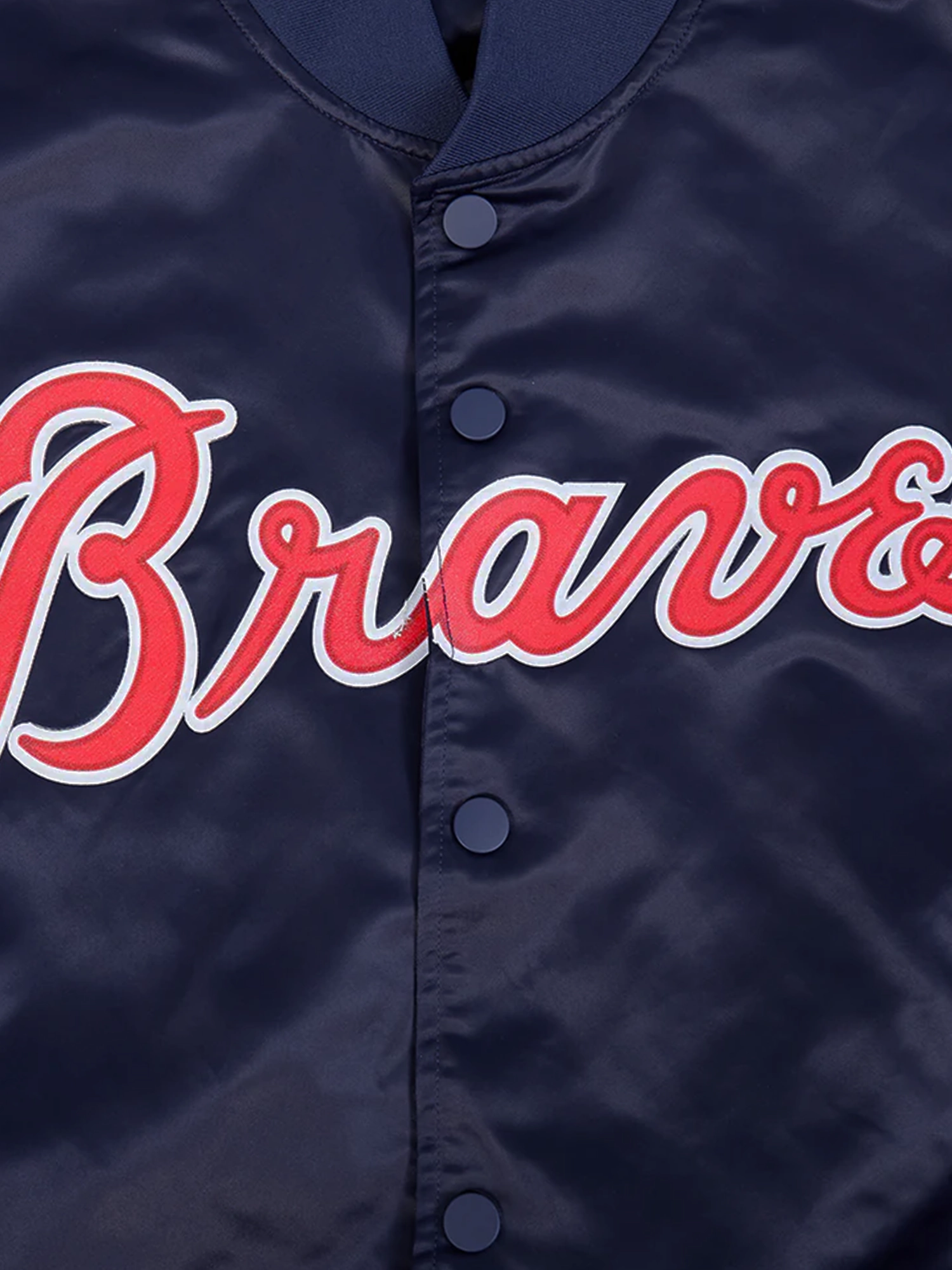 Atlanta Braves Pro Standard MLB Team Classic Satin Button Jacket - Navy