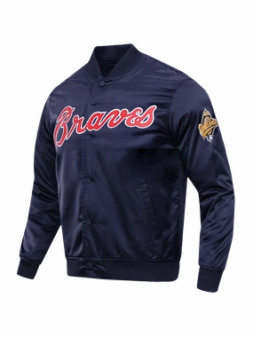 Atlanta Braves Pro Standard MLB Team Classic Satin Button Jacket - Navy