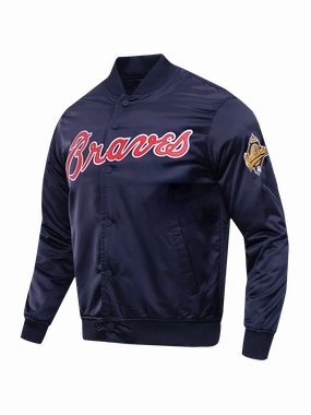 Atlanta Braves Pro Standard MLB Team Classic Satin Button Jacket - Navy