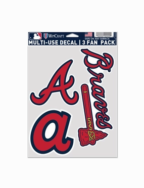 Atlanta Braves Wincraft MLB Team 3 Pack Decal Set