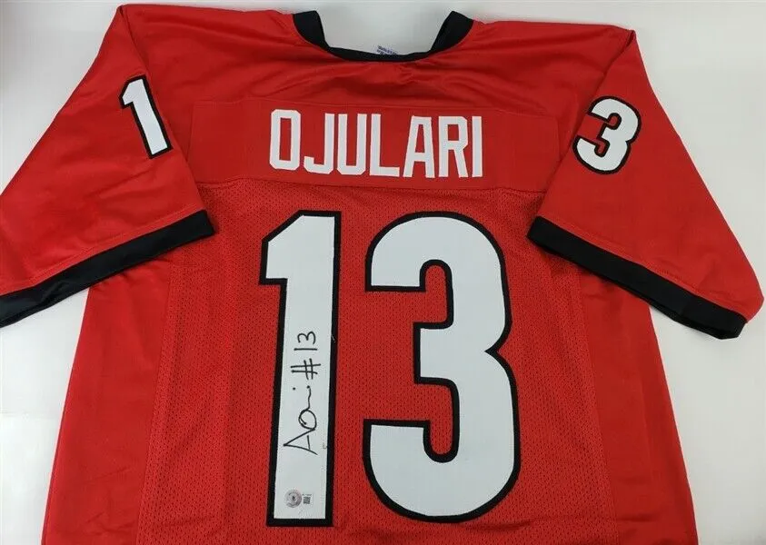 Azeez Ojulari Signed Georgia Bulldog Jersey (Beckett Holo) New York Giants L.B.