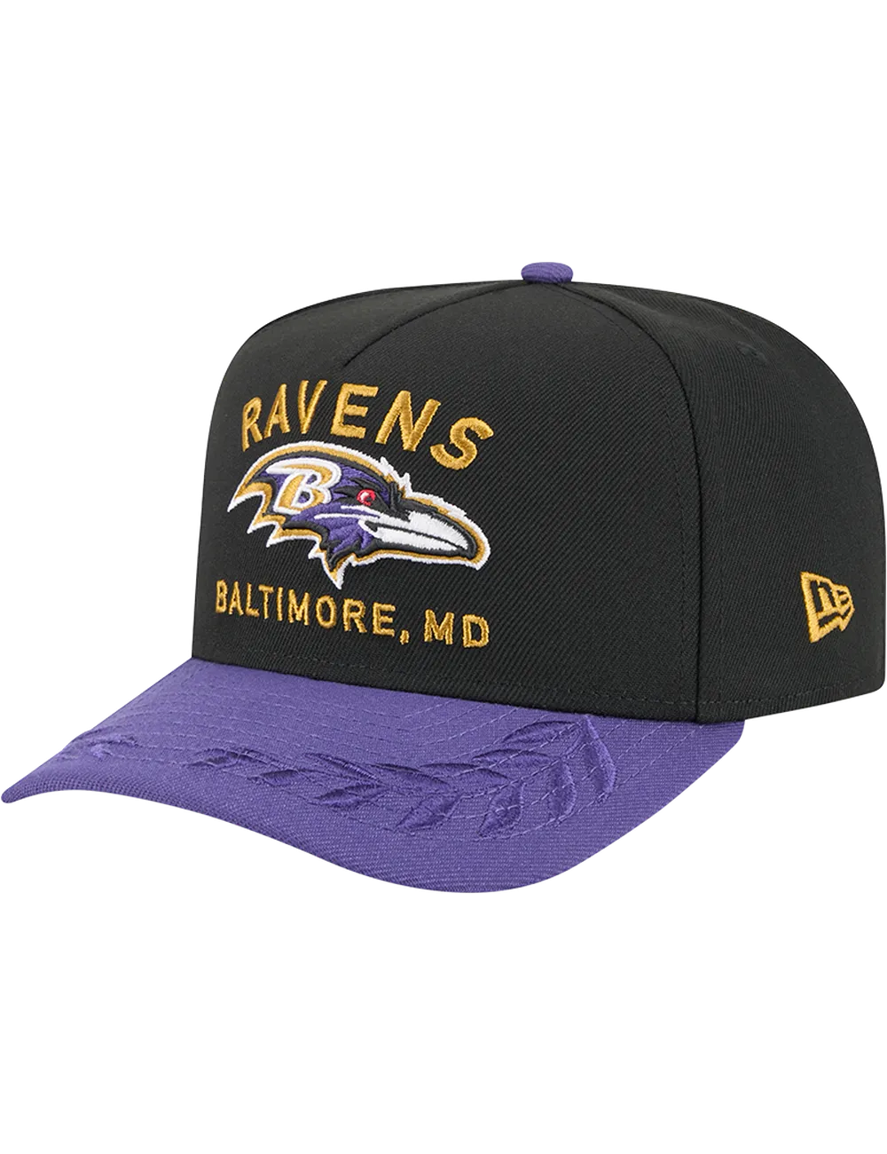 Baltimore Ravens New Era NFL 25 Draft Pre-Curved 9FIFTY A-Frame Snapback Hat - Black