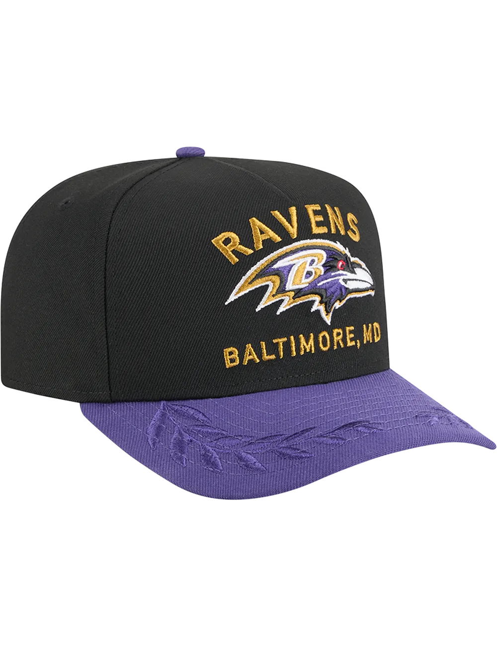 Baltimore Ravens New Era NFL 25 Draft Pre-Curved 9FIFTY A-Frame Snapback Hat - Black