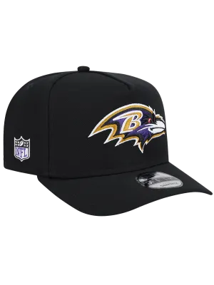 Baltimore Ravens New Era NFL Team 9FIFTY A-Frame Pre-Curved Snapback Hat - Black