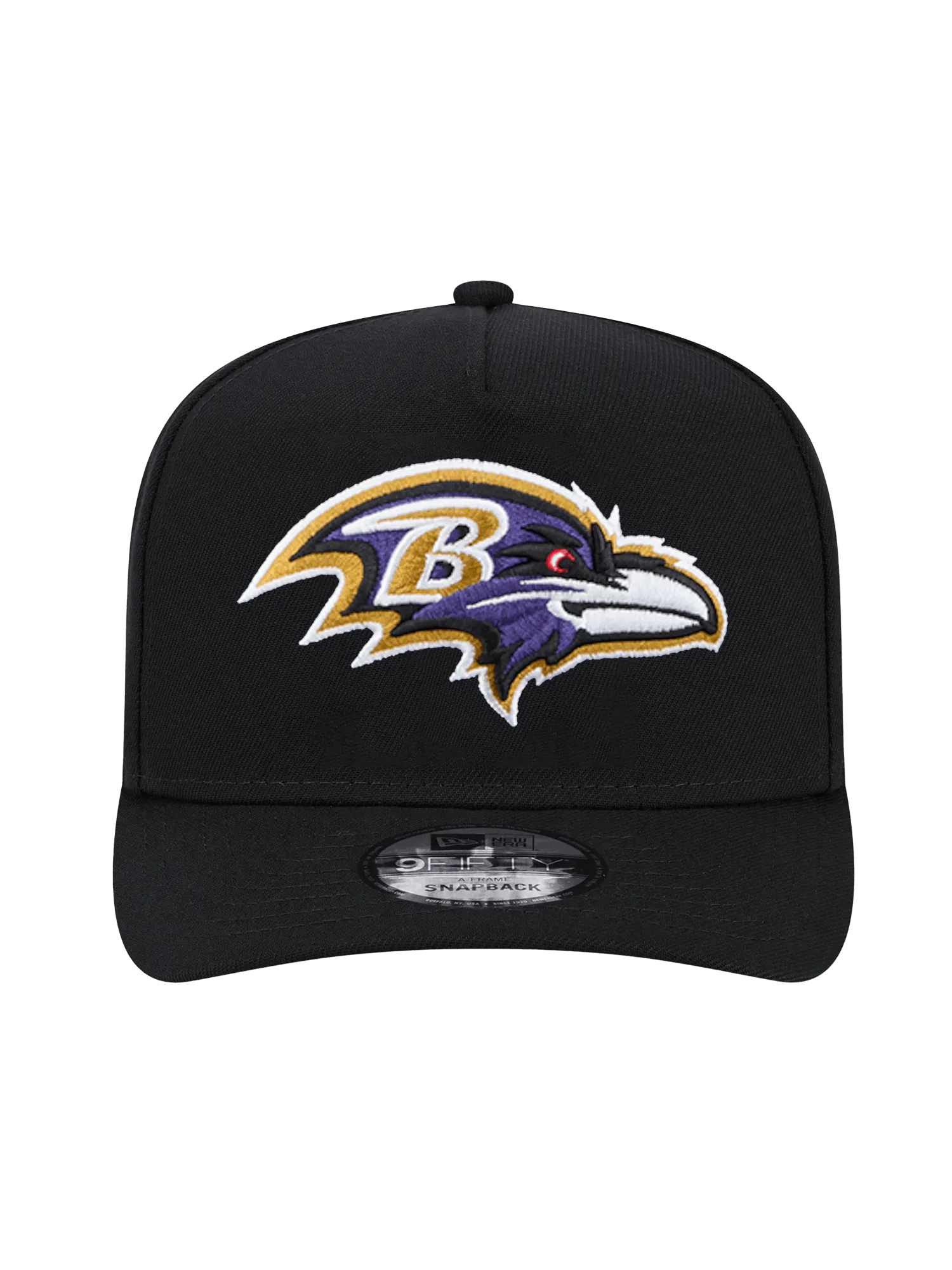 Baltimore Ravens New Era NFL Team 9FIFTY A-Frame Pre-Curved Snapback Hat - Black