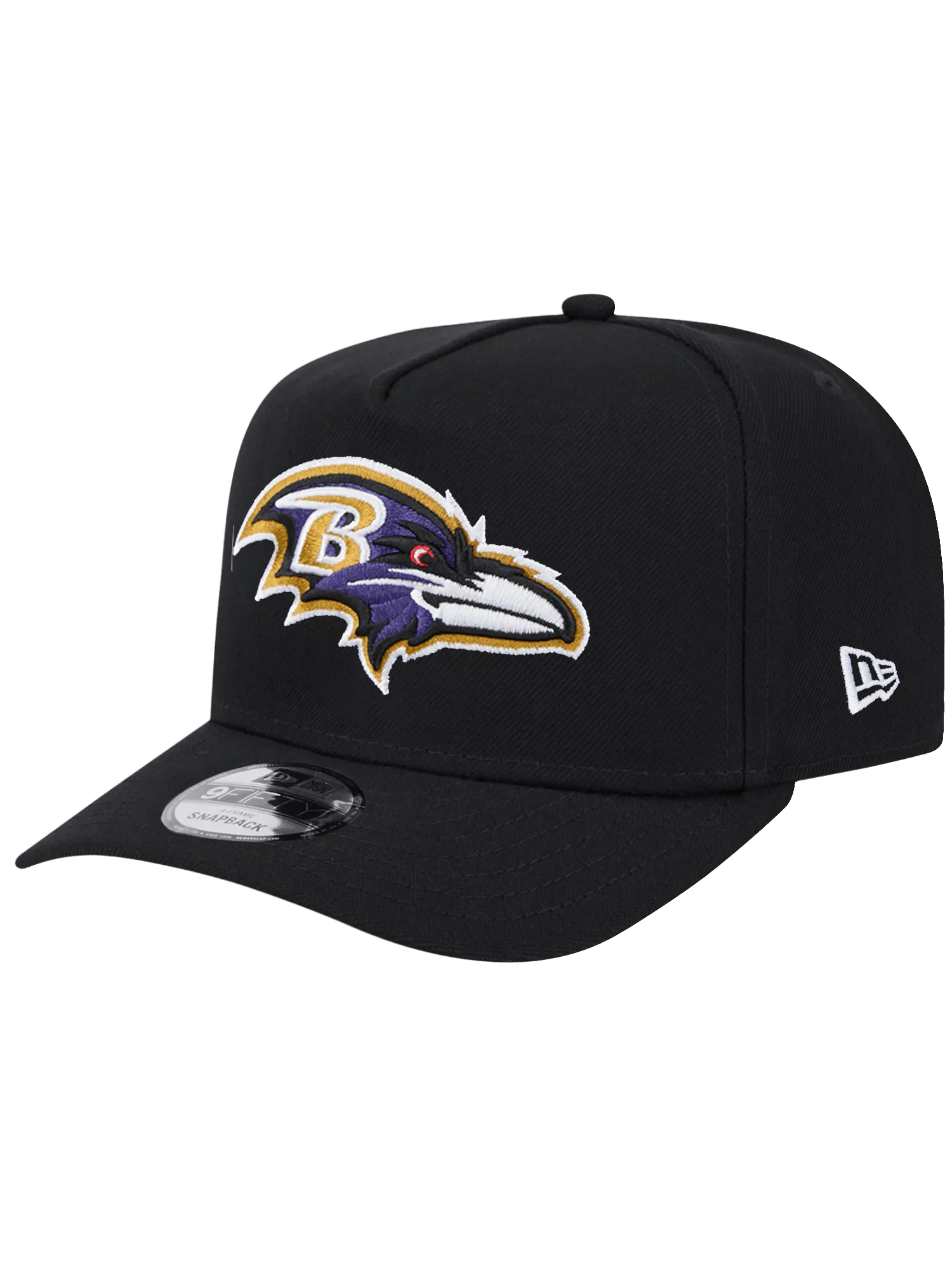 Baltimore Ravens New Era NFL Team 9FIFTY A-Frame Pre-Curved Snapback Hat - Black