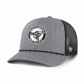 BALTIMORE ORIOLES COOPERSTOWN CARBON ROPE '47 TRUCKER