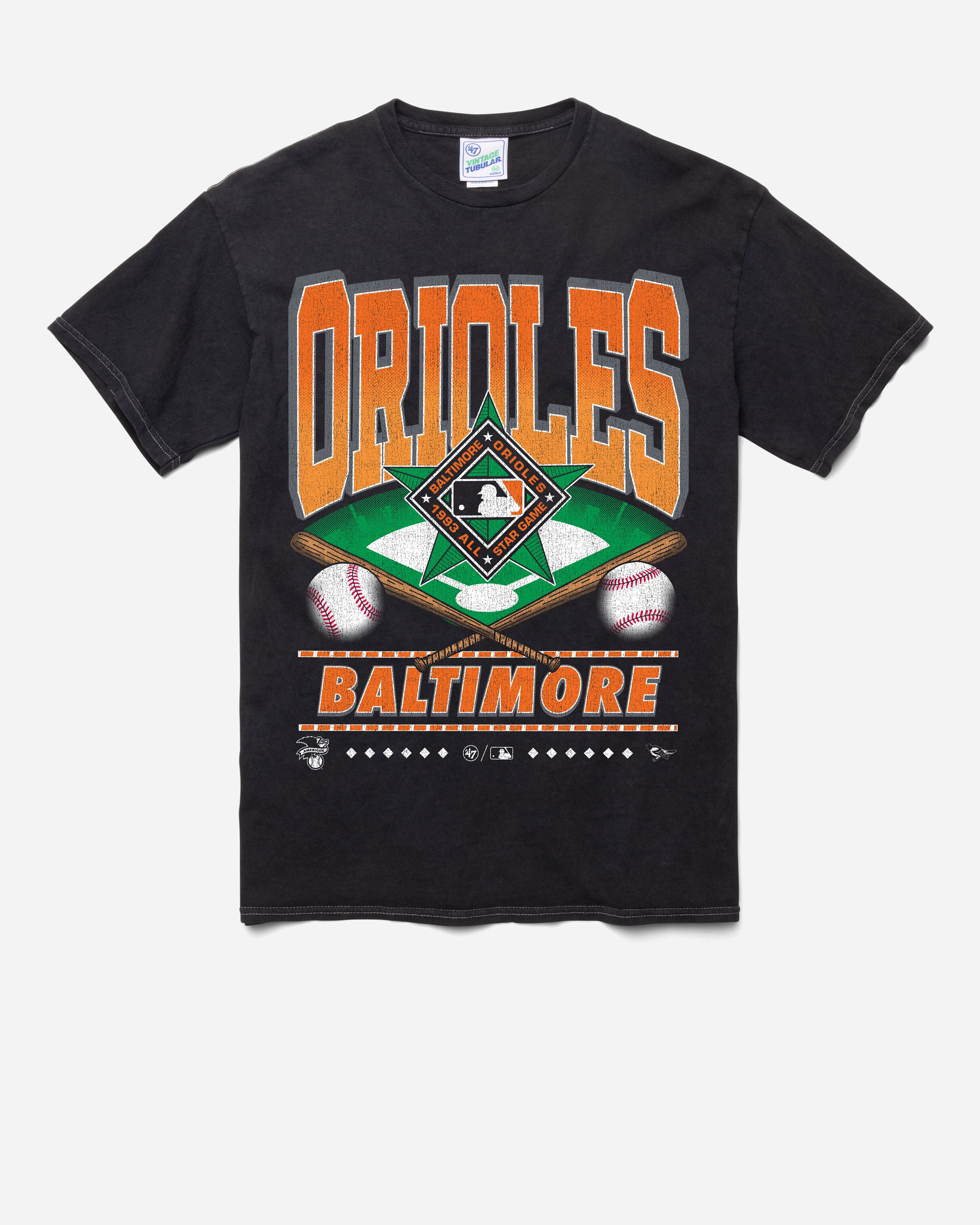 BALTIMORE ORIOLES COOPERSTOWN STRAIGHT SHOT VINTAGE '47 TUBULAR TEE