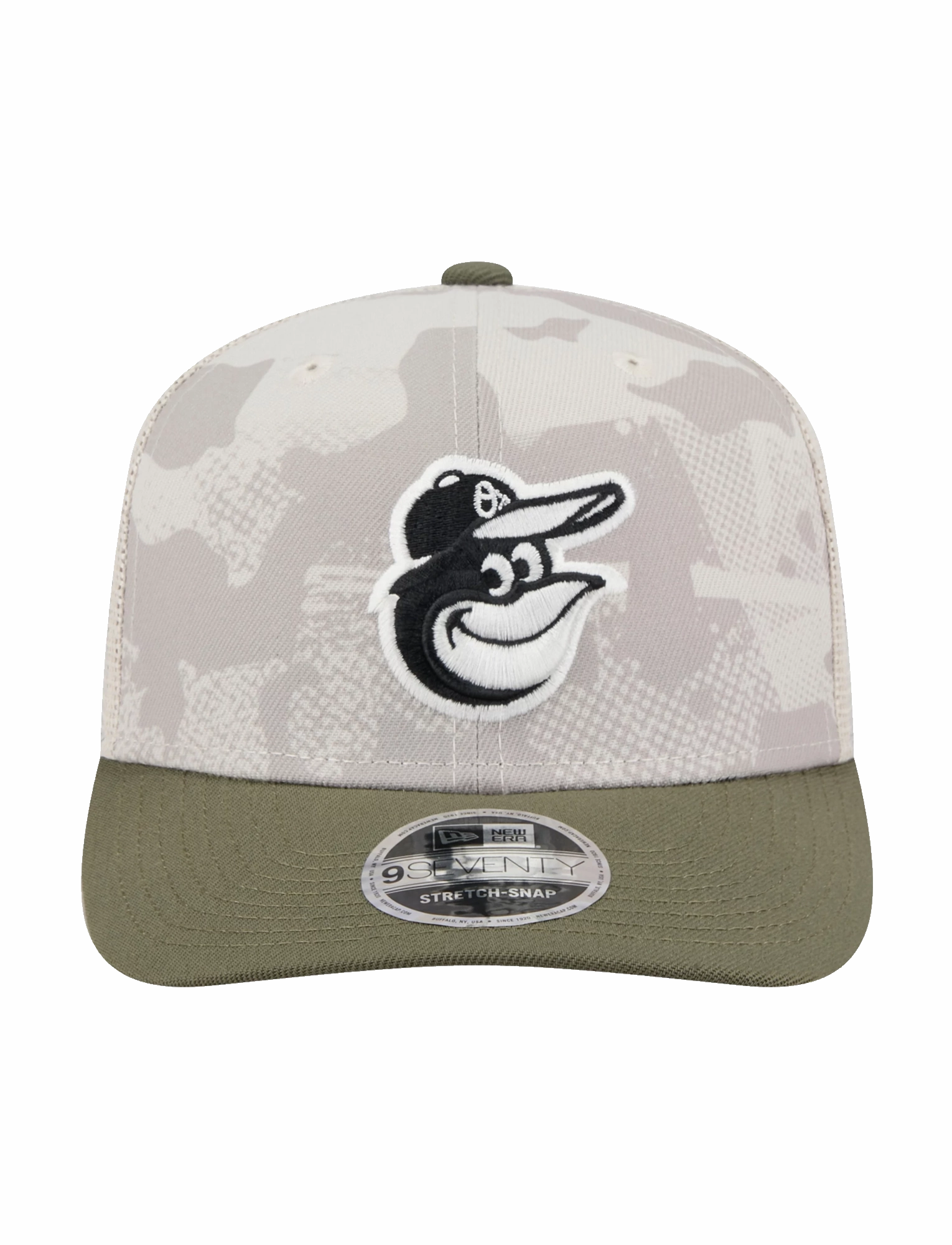 Baltimore Orioles New Era MLB Armed Forces 2025 9SEVENTY Stretch-Snapback Hat