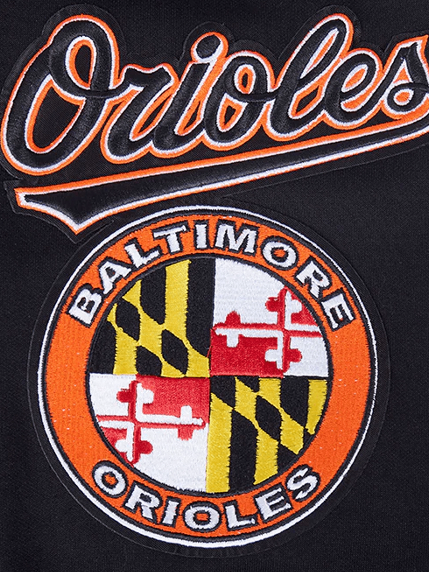 Baltimore Orioles Pro Standard MLB Team Chenille Hoodie Jumper  - Black