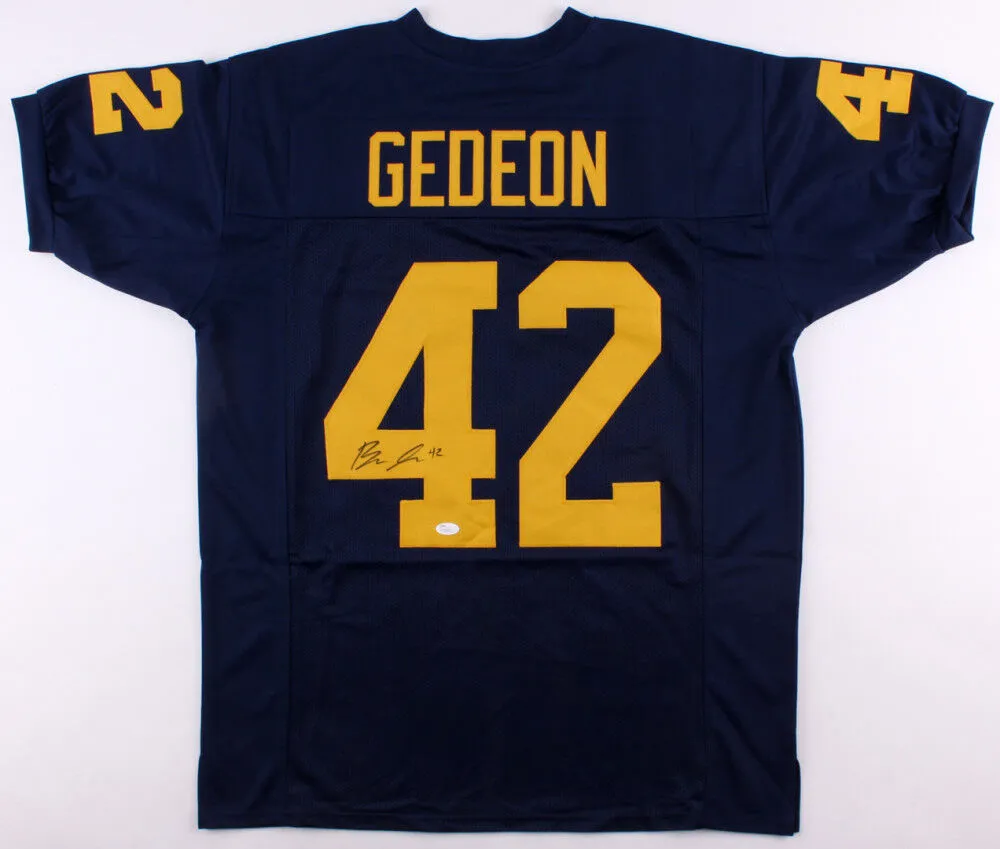 Ben Gedeon Signed Michigan Wolverines Jersey (JSA COA) Vikings Linebacker