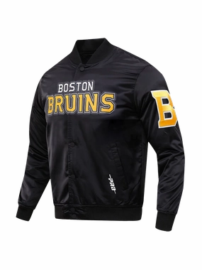 Boston Bruins Pro Standard NHL Team Classic Satin Button Jacket - Black