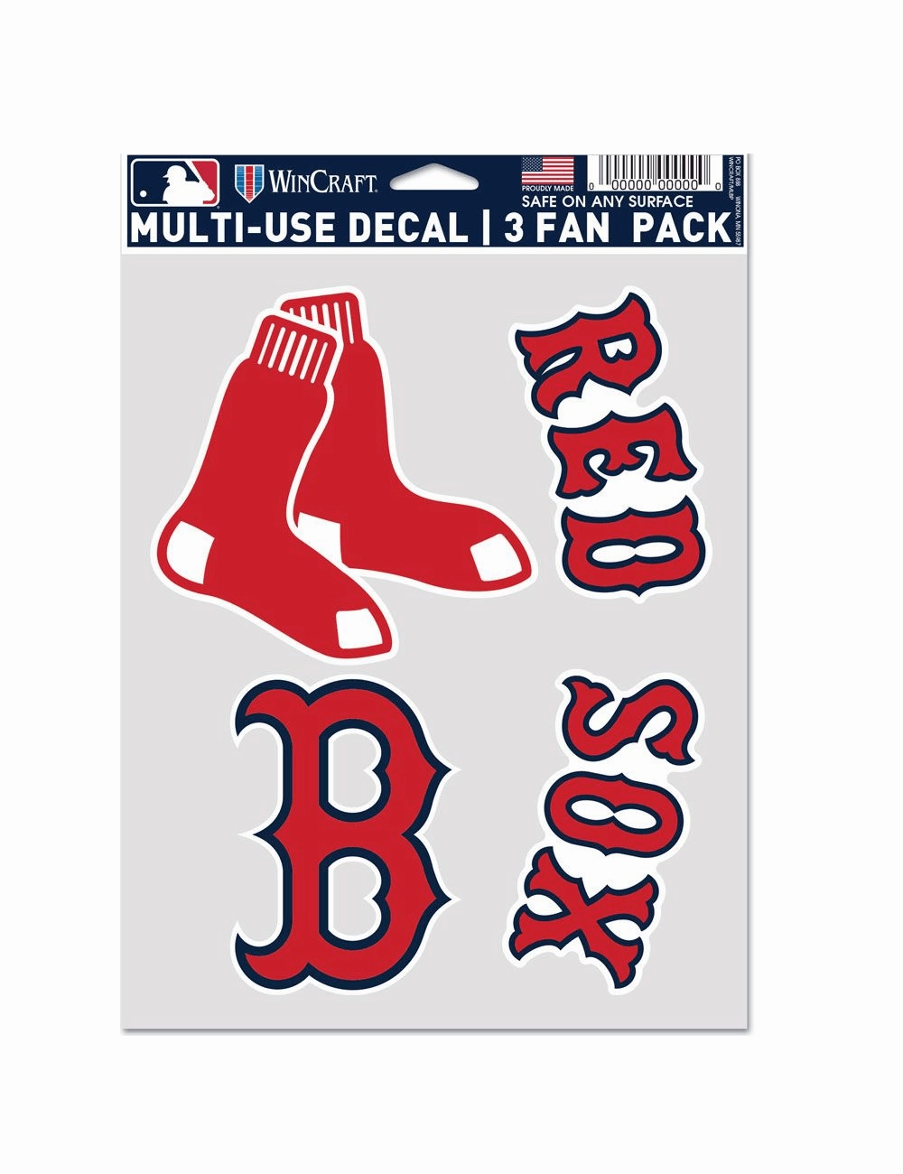 Boston Red Sox Wincraft MLB Multi Use Decal 3 Pack Set