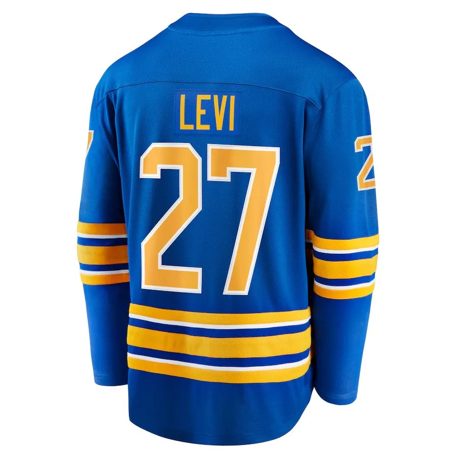 B.Sabres #27 Devon Levi Fanatics Home Breakaway Jersey - Royal Stitched American Hockey Jerseys