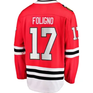 C.Blackhawks #17 Nick Foligno Fanatics Home Breakaway Jersey - Red Stitched American Hockey Jerseys