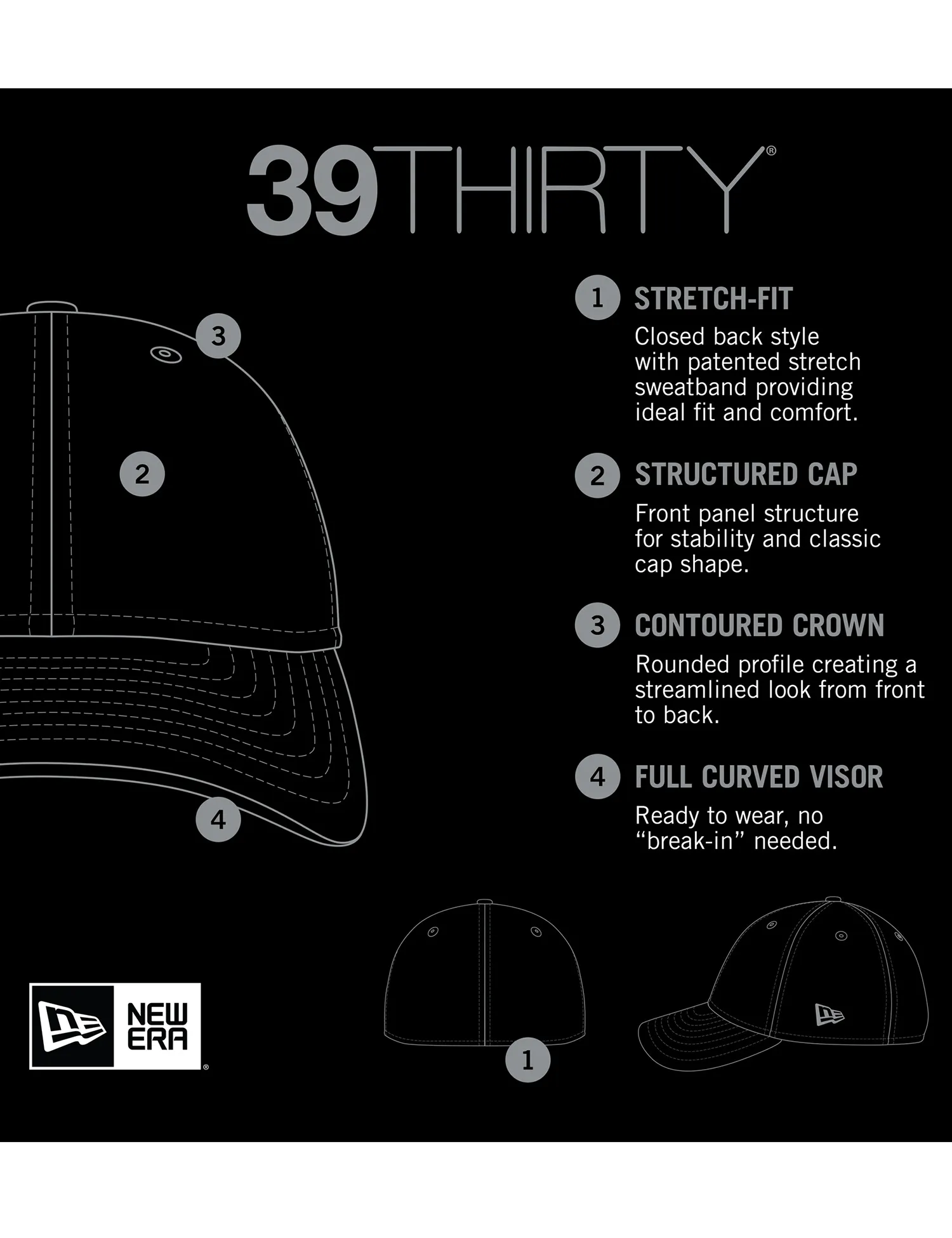 Chicago Bears New Era NFL 25 Draft 39THIRTY Stretch-Fit Hat - Black