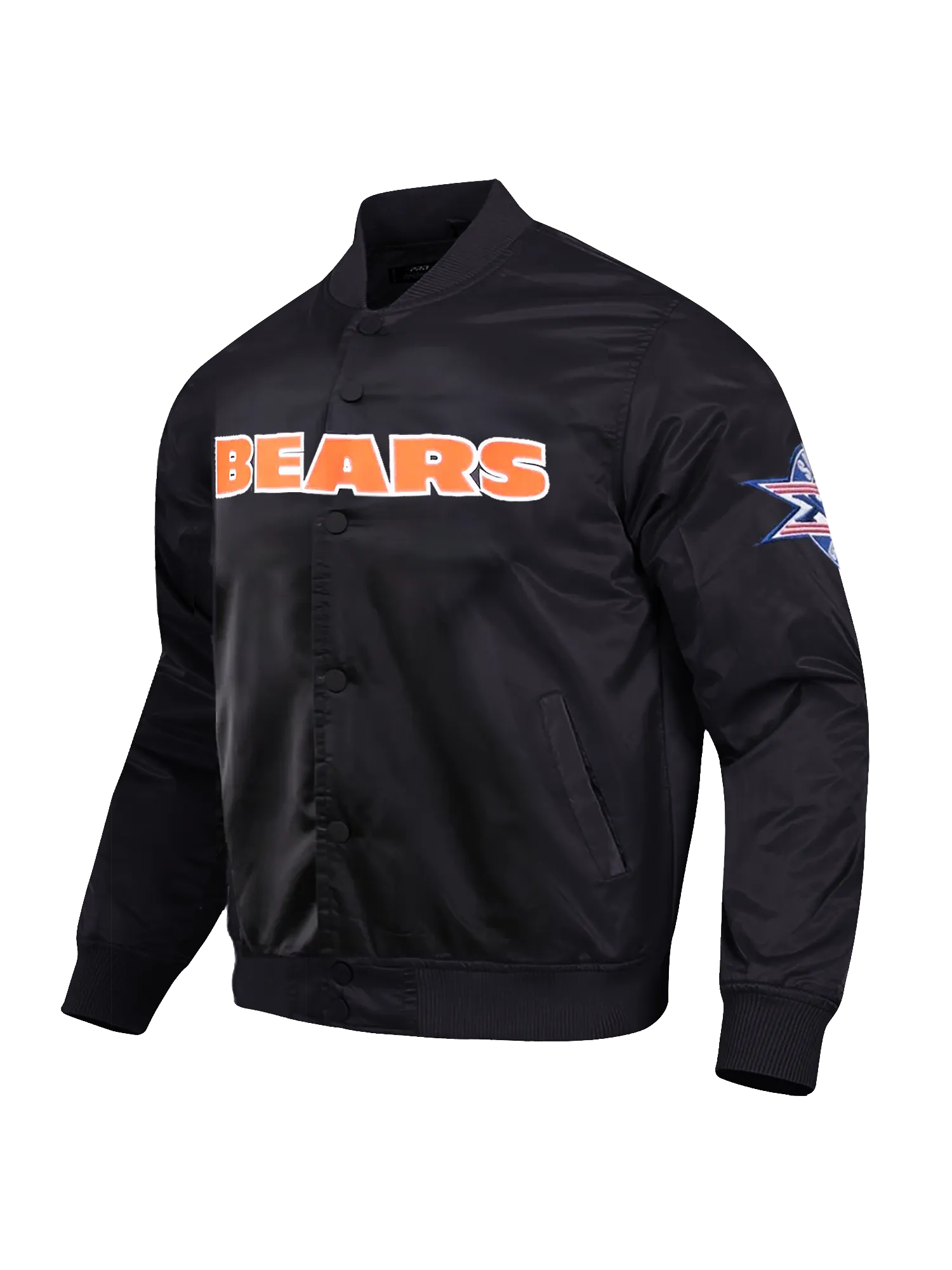 Chicago Bears Pro Standard NFL Team Classic Satin Button Jacket - Black
