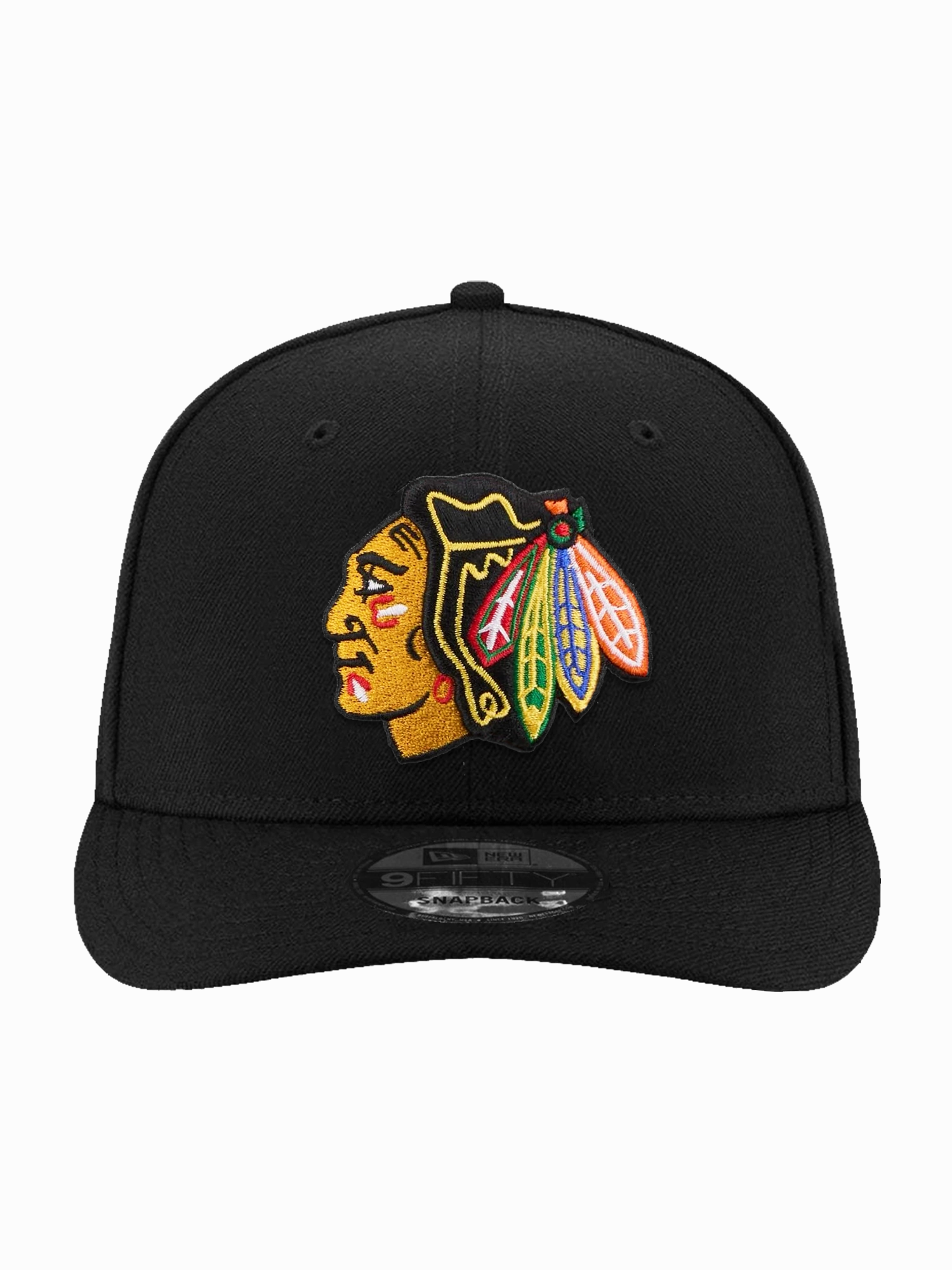 Chicago Blackhawks New Era NHL Team 9FIFTY Pre-Curved Snapback Hat - Black