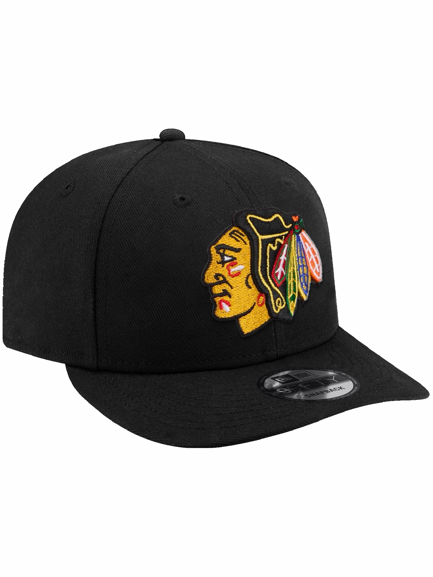 Chicago Blackhawks New Era NHL Team 9FIFTY Pre-Curved Snapback Hat - Black