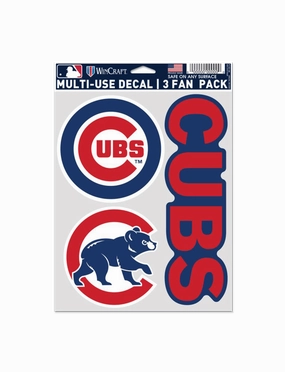 Chicago Cubs Wincraft MLB Team 3 Pack Decal Set