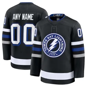 Custom TB.Lightning Fanatics Alternate Premium Jersey - Black Stitched American Hockey Jerseys