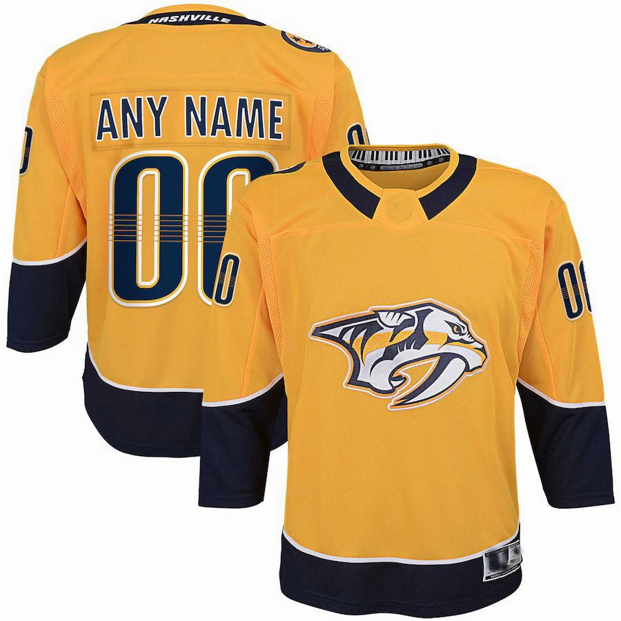 Custom N.Predators Home Premier Gold Stitched American Hockey Jerseys