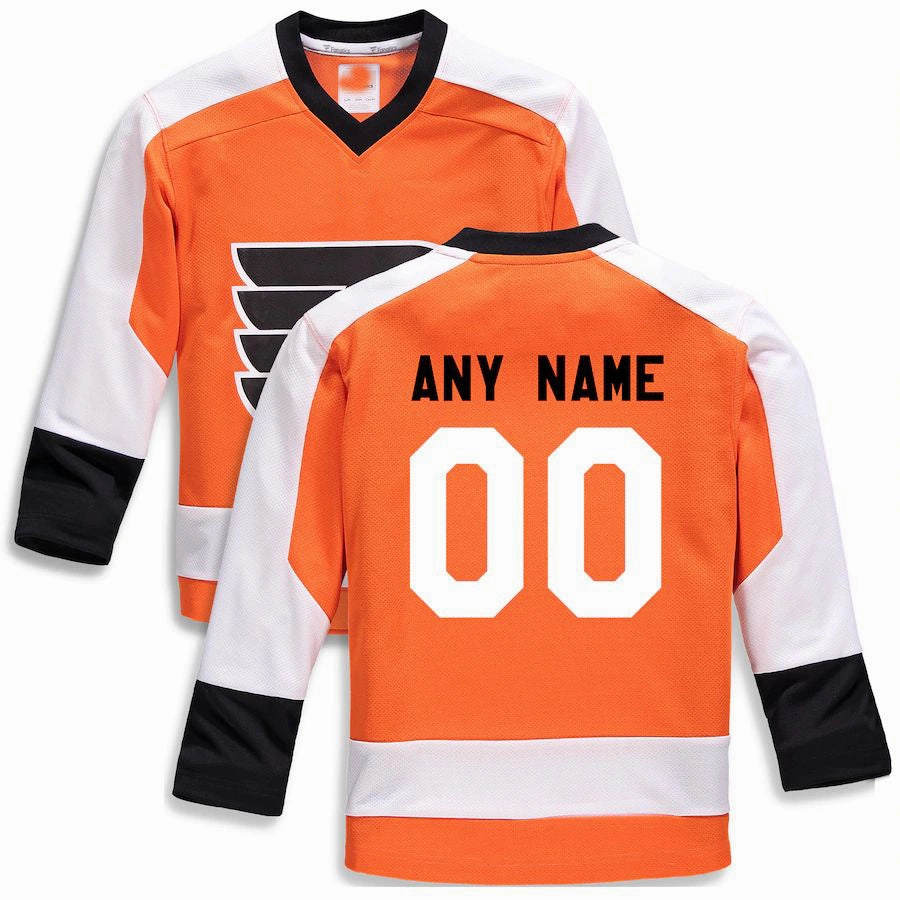 Custom P.Flyers Fanatics Branded Home Replica  Orange Stitched American Hockey Jerseys