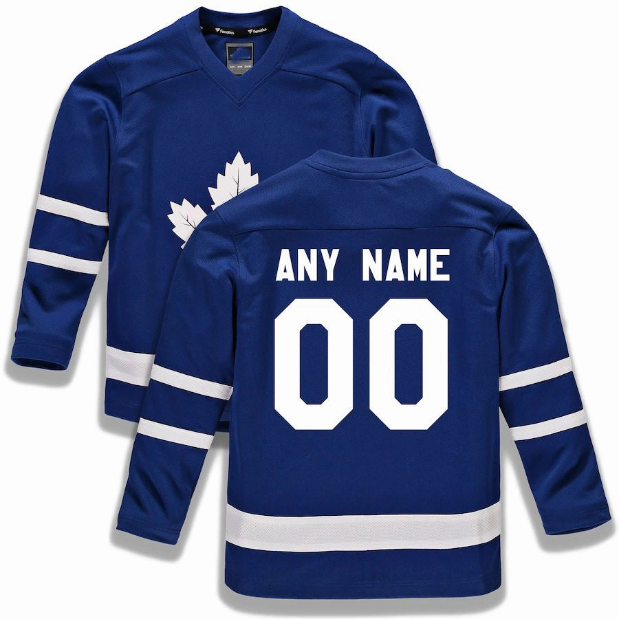 Custom T.Maple Leafs Fanatics Branded Home Replica  Blue Stitched American Hockey Jerseys