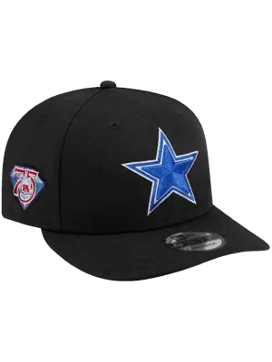 Dallas Cowboys New Era NFL 75th Ann Patch 9FIFTY Pre-Curved Snapback Hat - Black