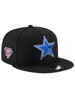 Dallas Cowboys New Era NFL 75th Ann Patch 9FIFTY Snapback Hat - Black