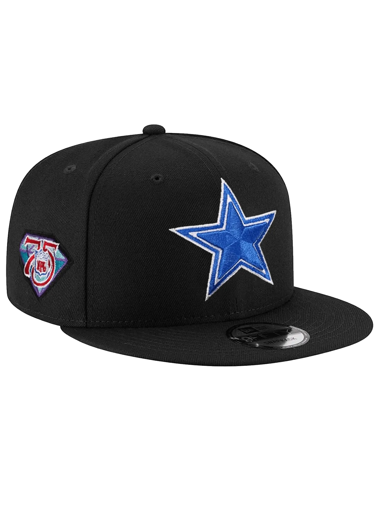 Dallas Cowboys New Era NFL 75th Ann Patch 9FIFTY Snapback Hat - Black