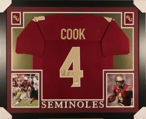 Dalvin Cook Signed Florida State Seminole 35x43 Framed Jersey (JSA) Minnesota RB