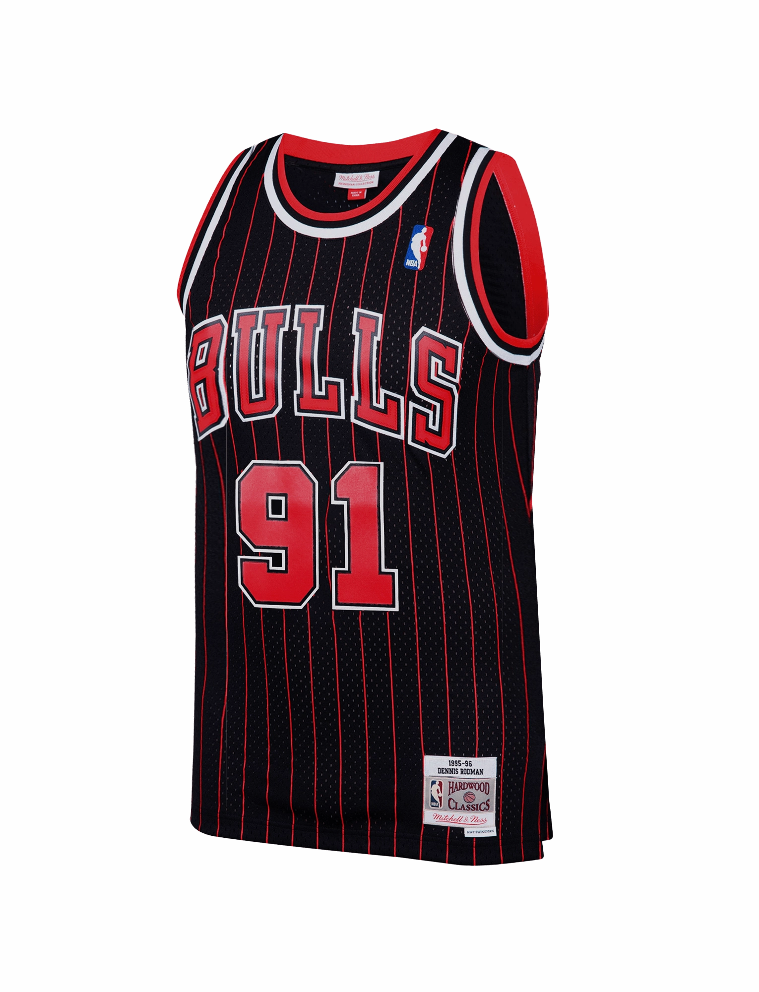 Dennis Rodman Chicago Bulls Mitchell & Ness NBA 95 Alt Road Swingman Jersey - Black