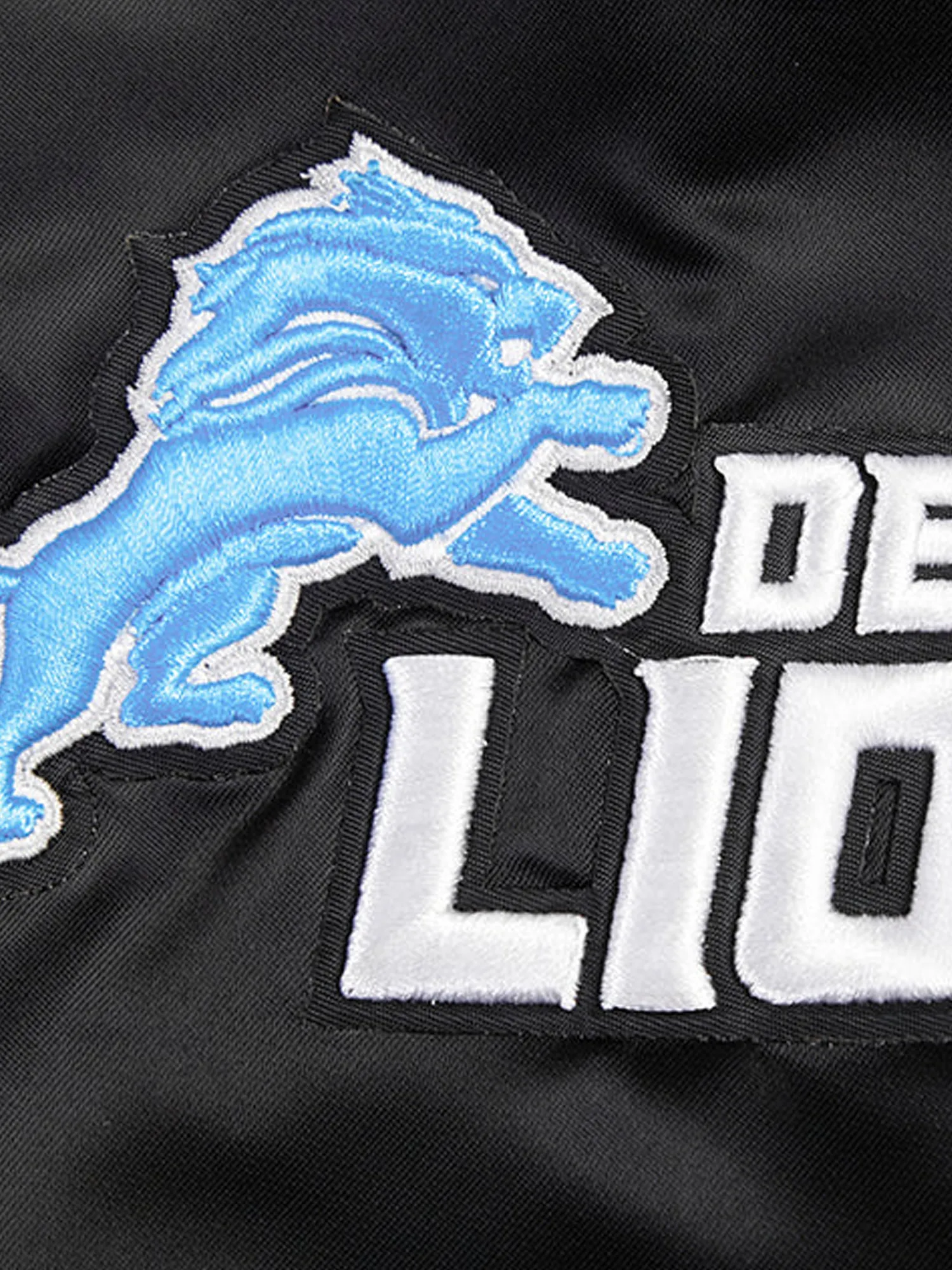 Detroit Lions Pro Standard NFL Team Classic Satin Button Jacket - Black